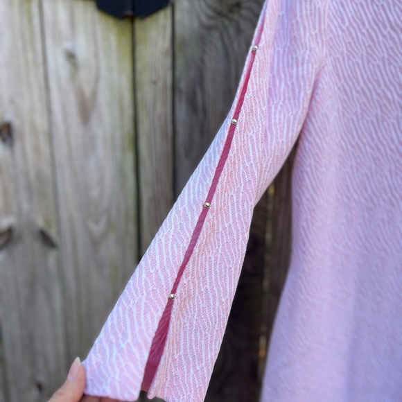 MING WANG Pink Sheath Floral Lace Hem 3/4 Split Sleeve Dress Women’s XS NWT NEW - Picture 5 of 15